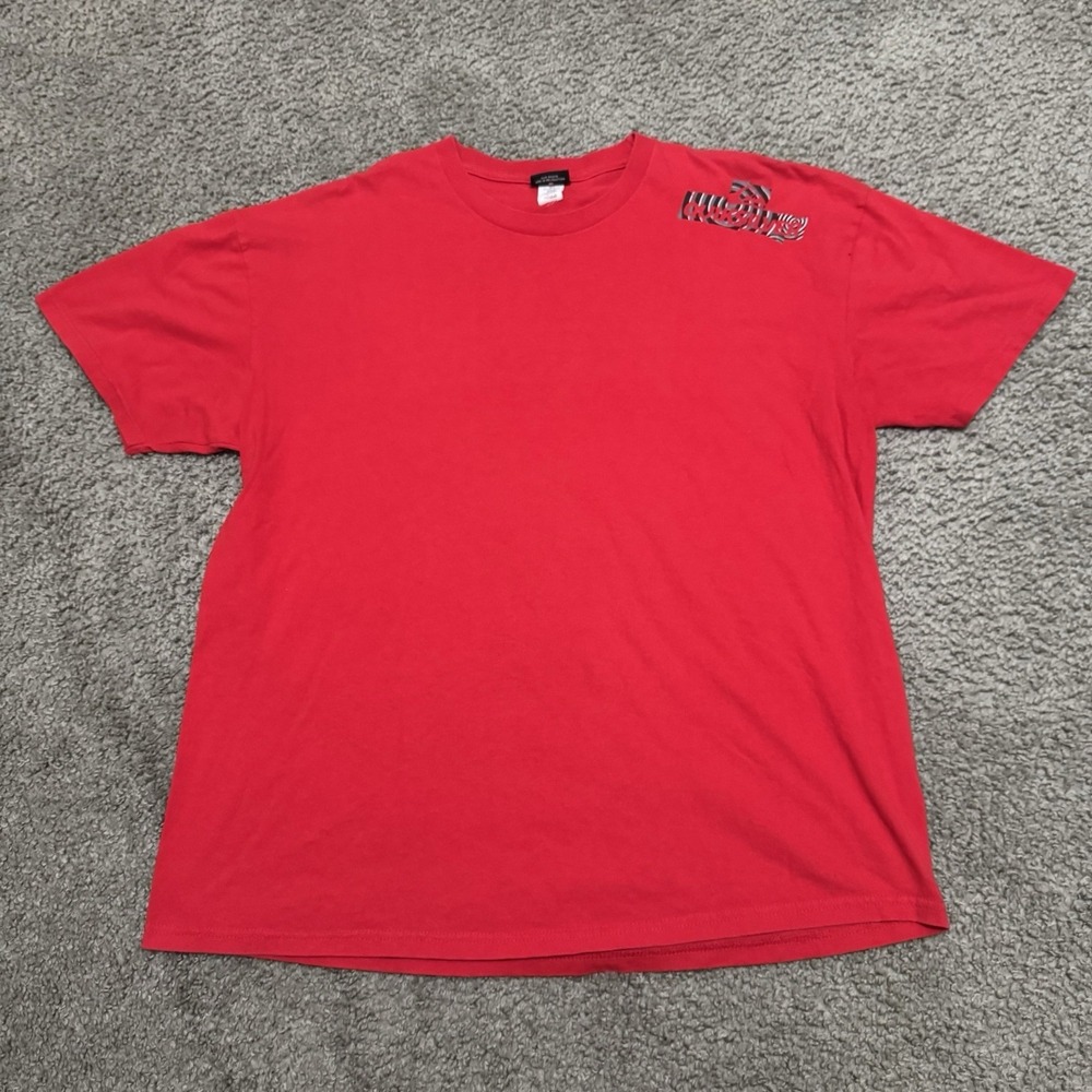 Y2K Quiksilver Red Graphic Surf Skate Streetwear T Shirt - XL